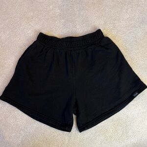 NUX Black Cotton High Waisted Sweat Shorts Size XS